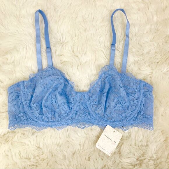 INTIMATELY FREE PEOPLE Maya Blue Lace Convertible Balconette Bra Underwire‎ New - Picture 2 of 15